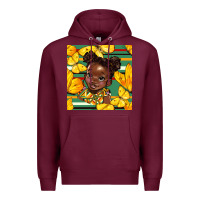 Juneteenth Afro Girl Seamless Pattern Premium Hoodie | Teevron