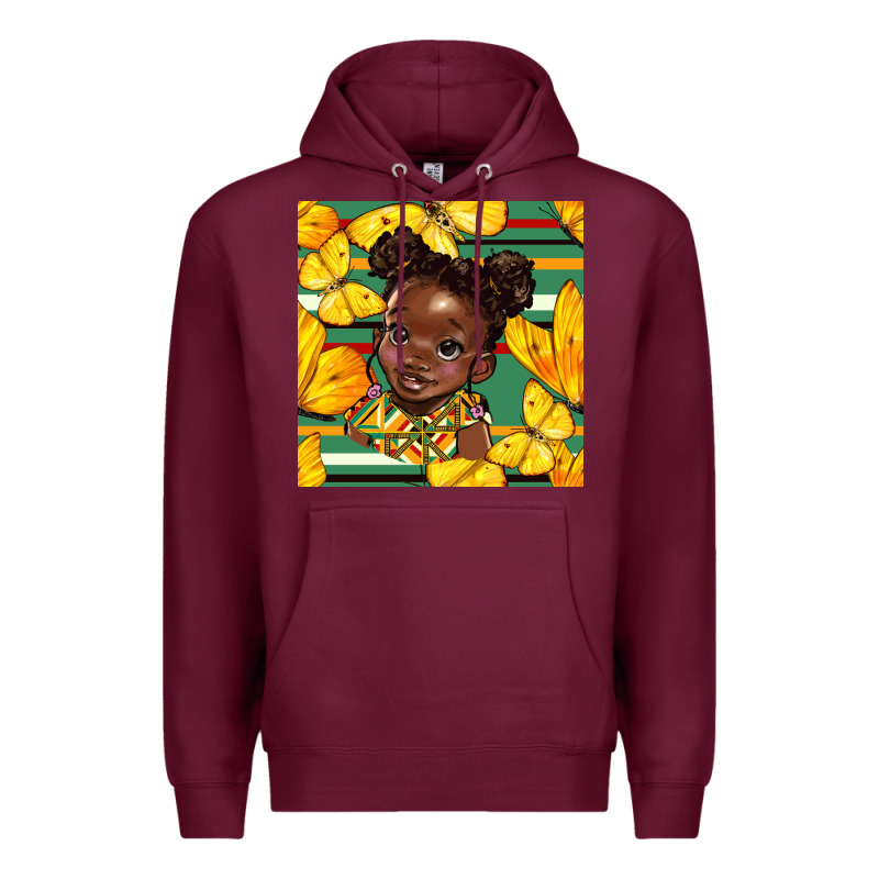 Juneteenth Afro Girl Seamless Pattern Premium Hoodie by BundleAndBundleShop | Teevron