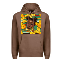 Chestnut juneteenth afro girl seamless pattern Premium Hoodie - BundleAndBundleShop
