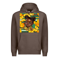 Coffee juneteenth afro girl seamless pattern Premium Hoodie - BundleAndBundleShop