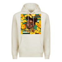 Oatmeal Heather juneteenth afro girl seamless pattern Premium Hoodie - BundleAndBundleShop