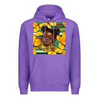 Purple juneteenth afro girl seamless pattern Premium Hoodie - BundleAndBundleShop