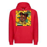 Red juneteenth afro girl seamless pattern Premium Hoodie - BundleAndBundleShop