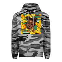 Slate Camo juneteenth afro girl seamless pattern Premium Hoodie - BundleAndBundleShop