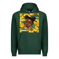 Sports Green juneteenth afro girl seamless pattern Premium Hoodie - BundleAndBundleShop
