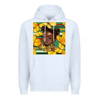 White juneteenth afro girl seamless pattern Premium Hoodie - BundleAndBundleShop