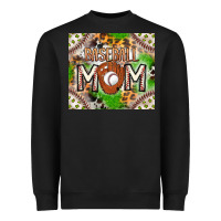 Black Baseball Mom Heavyweight Sweatshirt - CowhideDigitalArt