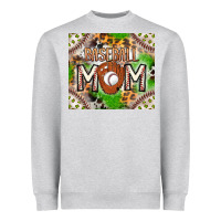 Heather Grey Baseball Mom Heavyweight Sweatshirt - CowhideDigitalArt