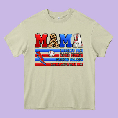 Baseball Mama Heavy Core Tee Designed By Artiststas