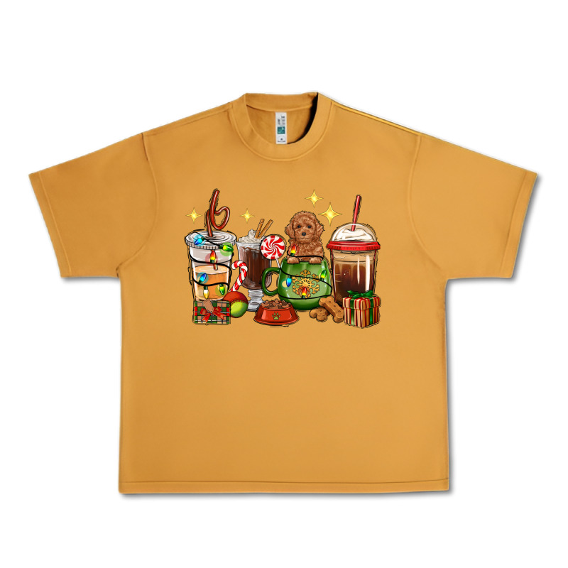 Christmas Coffee Cups With Poodle Urban Heavy Tee by RanaPortraitStore | Teevron