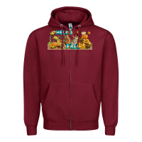 Burgundy Hello Fall Rabbit Zipper Hoodie - LillyAllenDesigns
