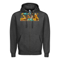 Charcoal Heather Hello Fall Rabbit Zipper Hoodie - LillyAllenDesigns