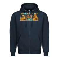 Navy Hello Fall Rabbit Zipper Hoodie - LillyAllenDesigns