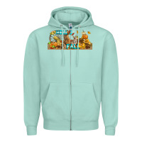 Seafoam Hello Fall Rabbit Zipper Hoodie - LillyAllenDesigns