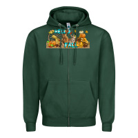 Sports Green Hello Fall Rabbit Zipper Hoodie - LillyAllenDesigns