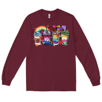 Burgundy lgbtq coffee cups Long Sleeve Tee - HowdyJamesFarm