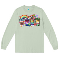 Matcha lgbtq coffee cups Long Sleeve Tee - HowdyJamesFarm