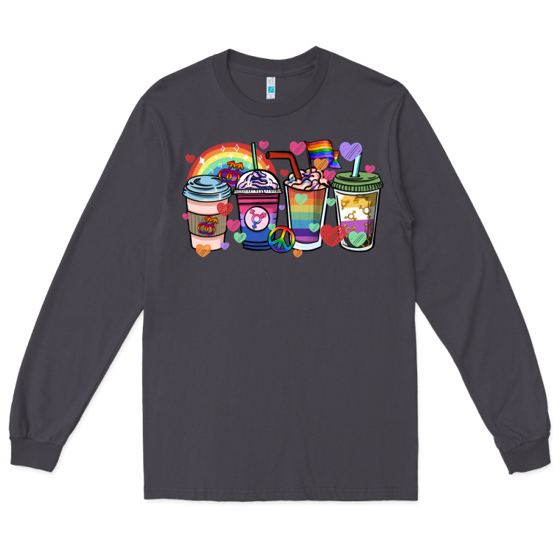 Lgbtq Coffee Cups Long Sleeve Tee by HowdyJamesFarm | Teevron