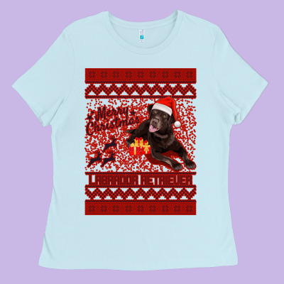Merry Christmas Labrador Retriever Ladies Tee Designed By Bettercallsaul
