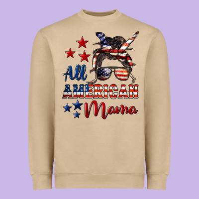 All American Mama Heavyweight Sweatshirt Designed By Lillyallendesigns