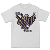 Dove Grey Peace Love Autism Premium Tee - Bettercallsaul