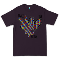 Plum Peace Love Autism Premium Tee - Bettercallsaul