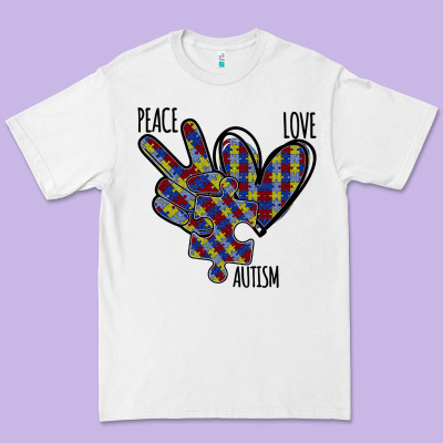 Peace Love Autism Premium Tee Designed By Bettercallsaul