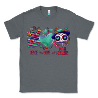 Charcoal Heather Peace love dia de los muertos Classic Tee - NancyCooperArtShop