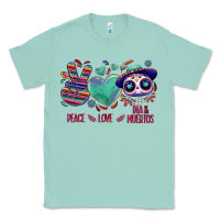Seafoam Peace love dia de los muertos Classic Tee - NancyCooperArtShop