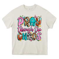 Cream pray through the chaos Heavy Core Tee - Artiststas