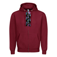 Burgundy Black Cat Halloween Zipper Hoodie - LillyAllenDesigns