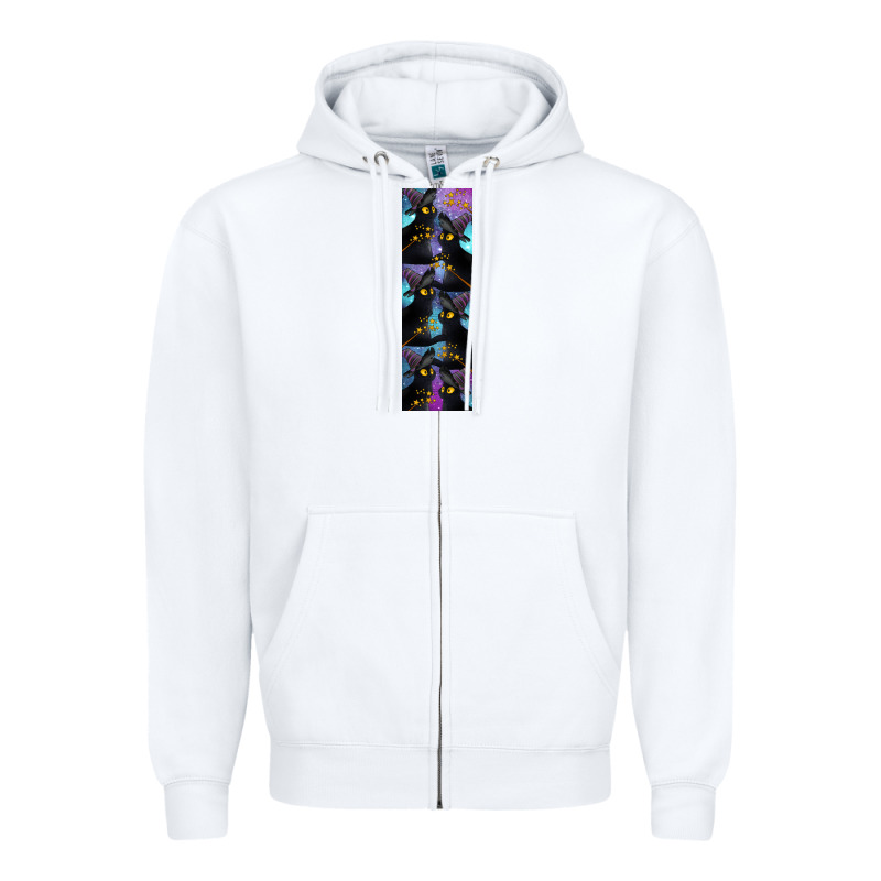 Black Cat Halloween Zipper Hoodie by LillyAllenDesigns | Teevron