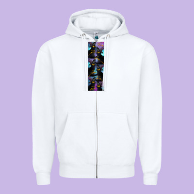 Black Cat Halloween Zipper Hoodie Designed By Lillyallendesigns