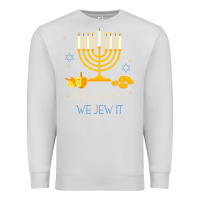 Dove Grey this is how we jew it funny jewish ugly hanukkah christmas Premium Sweatshirt - minhPixels