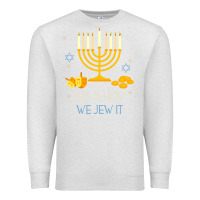 Oatmeal Heather this is how we jew it funny jewish ugly hanukkah christmas Premium Sweatshirt - minhPixels