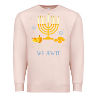 Pale Pink this is how we jew it funny jewish ugly hanukkah christmas Premium Sweatshirt - minhPixels