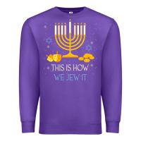 Purple this is how we jew it funny jewish ugly hanukkah christmas Premium Sweatshirt - minhPixels