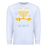 White this is how we jew it funny jewish ugly hanukkah christmas Premium Sweatshirt - minhPixels