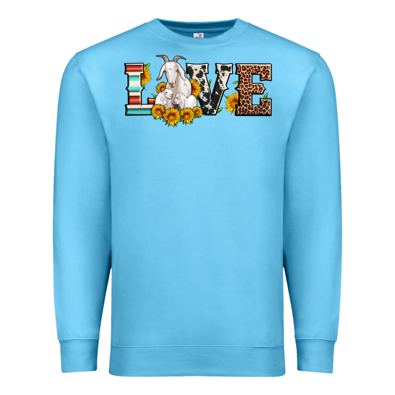Love Goats Serape Cowhide Leopard Goat Family Premium Sweatshirt by Artiststas | Teevron