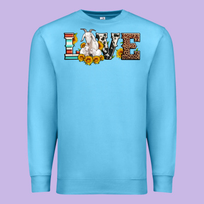 Love Goats Serape Cowhide Leopard Goat Family Premium Sweatshirt Designed By Artiststas