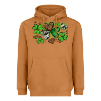Western St Patricks Day Shamrocks And Hearts Heavyweight Hoodie | Teevron