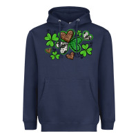 Navy western st patricks day shamrocks and hearts Heavyweight Hoodie - Artiststas