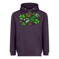 Plum western st patricks day shamrocks and hearts Heavyweight Hoodie - Artiststas