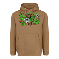 Toasted Coconut western st patricks day shamrocks and hearts Heavyweight Hoodie - Artiststas