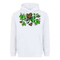White western st patricks day shamrocks and hearts Heavyweight Hoodie - Artiststas