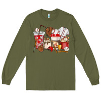 Army Green Baseball coffee cups Long Sleeve Tee - HowdyJamesFarm