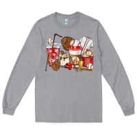 Heather Grey Baseball coffee cups Long Sleeve Tee - HowdyJamesFarm