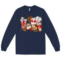 Navy Baseball coffee cups Long Sleeve Tee - HowdyJamesFarm