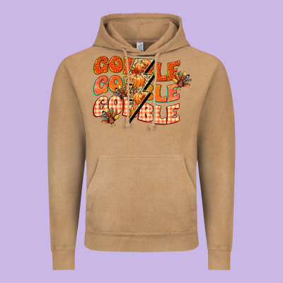Gobble Gobble Gobble Vintage Hoodie Designed By Cowgirlartshop