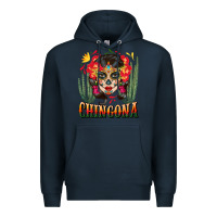 Navy chingona sugar skull Premium Hoodie - BundleAndBundleShop
